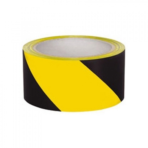Adhesive Hazard Tape 50mm x 33m Black / Yellow Single Roll Peter Hogarth